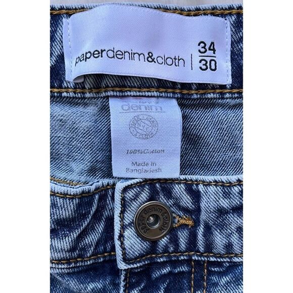 Paper Denim & Cloth Mens Denim Jeans Straight Mid Rise Blue Wash 34/30 - Picture 5 of 14